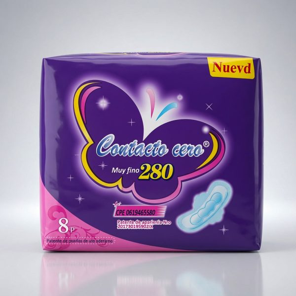 Contacto Cero Muy Fino 280 Sanitary Pads 8 Units