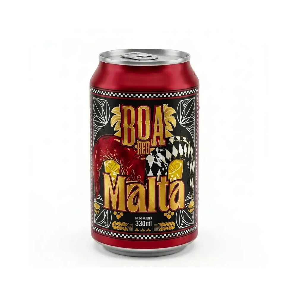 Boa Red Malta 330ml – Pack of 24 Cans - Imagen 2