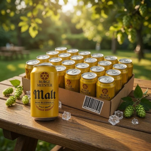 Burge Meester Malta Non-Alcoholic 330ml - Pack of 24 Cans